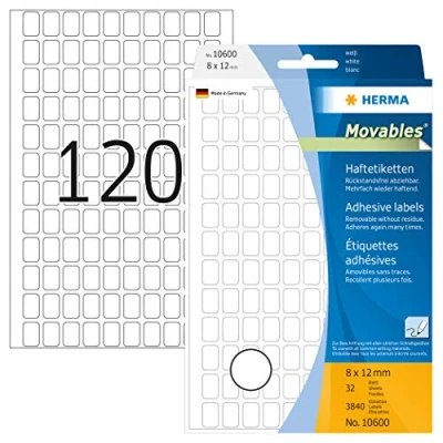 Afbeelding van HERMA Universele etiketten wit 8x12 mm 3840 St.