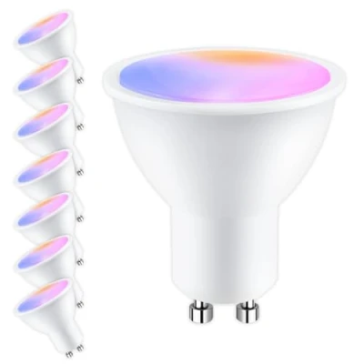 Afbeelding van ANTELA Slimme lamp GU10 Smart Bulb Compatibel met Alexa en Google Home,2700K 6500K, RGB 16 miljoen kleuren dimbaar, 5W, 400LM, CRI 80, 8 stuks