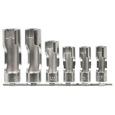 Afbeelding van SW Stahl 01482L Open dopsleutelinzetstukken, 3/8 inch, 10 19 mm, 6 stuks, sleufadapter I moer binnenzeskant dopsleutelinzet lang moeilijk toegankelijk