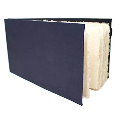 Afbeelding van Artway Indigo Katoen Rag Papier Schetsboek Panorama Landschap 40 Zijden/20 Pagina&#039;s van 250gsm Mid Textuur 100% Handgemaakt