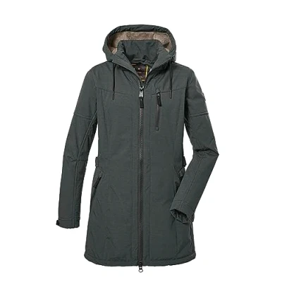 Afbeelding van G.I.G.A. DX Dames Softshell parka met afritsbare capuchon GW 46 WMN SFTSHLL PRK, dark tealgreen, 40, 40898 000