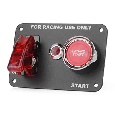 Afbeelding van Jtron autoschakelpaneel voor racewagen spot 50A Contactslot + 20A tuimelschakelaar startknop met indicatielampje