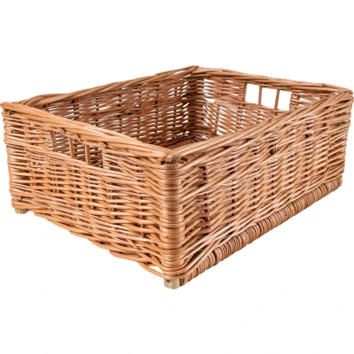 Afbeelding van Creative Home Rieten Mand Doos met Handvatten 40 x 30 16 cm Handgemaakt Ideaal Voor Documenten, Kostbaarheden, Speelgoed, Gereedschap Kinderen