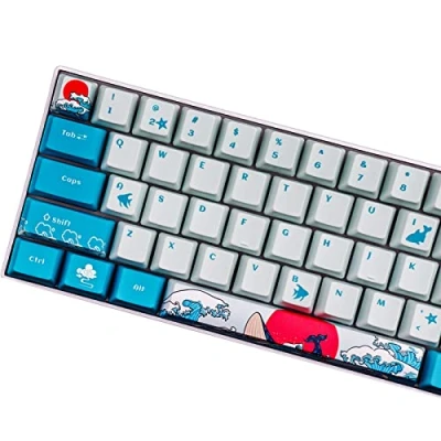 Afbeelding van Keycaps, 61 keycaps OEM PBT Volledige set Keycap Dye Sublimation voor Cherry MX Switches Mechanisch toetsenbord (alleen verkopen)