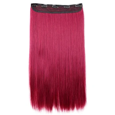 Afbeelding van CAISHA 60cm Clip in Extensions Haarextensies Haarstukje Glad Bordeaux C60a
