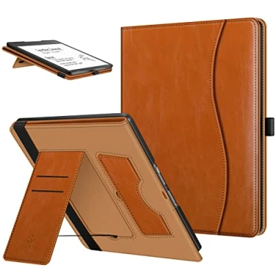 Afbeelding van Fintie Hoes voor Kindle Scribe (10,2 inch, 2022) Kickstand beschermhoes met kaartenvak pennenhouder en Auto Sleep/Wake (de eerste schrijffunctie), bruin