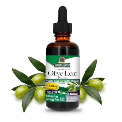 Afbeelding van Natures Answer Olijfblad extract 1:1 alcoholvrij 1500 mg 60 ml
