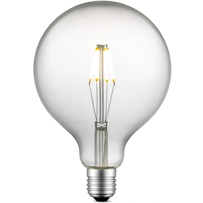Afbeelding van Home Sweet Edison Vintage E27 LED filament lichtbron Carbon Helder 12.5/12.5/17cm G125 Global Retro lamp Dimbaar 4W 400lm 3000K warm wit licht geschikt voor fitting