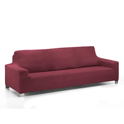 Afbeelding van Martina Home Daytona, superelastisch, meerkleurig, aanpasbaar, aubergine, 3 zits