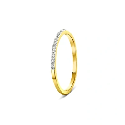 Afbeelding van MIORE Sieraden dames 0,08 Ct Diamant Eeuwigheidsring met Briljant Trouwring van Witgoud Geel Goud 9 Karaat 375 Goud,
