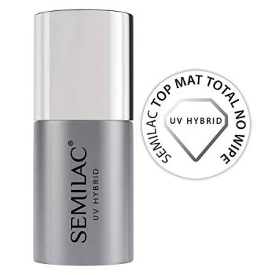 Afbeelding van Semilac Matte Topcoat No Wipe Nagellak 7 ml Innovatieve UV LED Top Coat Soak Off Gel Nail voor Kleurbescherming afwerking en transparant Eenvoudig aan te Brengen, Bestand Tegen Scheuren
