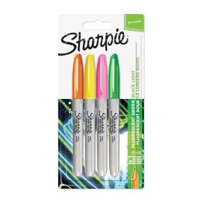 Afbeelding van Sharpie permanente markers fijne punt diverse neonkleuren 4 stuks