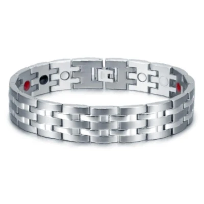Afbeelding van Magnetische mannen armband Mendes Edelstaal Energie Zilverkleurig