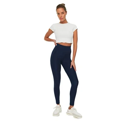 Afbeelding van Trendyol Marineblauwe Push Up Gebreide Sportlegging Over De Hele Lengte Twoaw21Ta0030