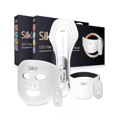 Afbeelding van Silk’n Skincare LED Gezichtsmasker Geschenkset mask Promo pack 3 stuks: nek, handen en gezicht maskers