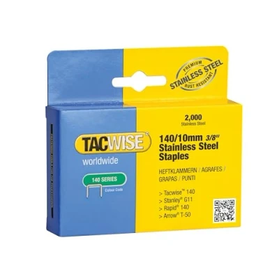 Afbeelding van TACWISE nieten voor tacker 10 mm 140 series Roestvrij staal 2.000 stuks