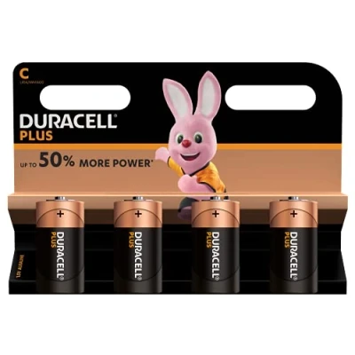 Afbeelding van Duracell C Plus Batterijen 4 stuks