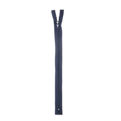 Afbeelding van Trimz 60cm ( 23&quot;) Navy one Way end Stop Zip met 4mm Tanden x 1Pc, Polyester, 60 cm