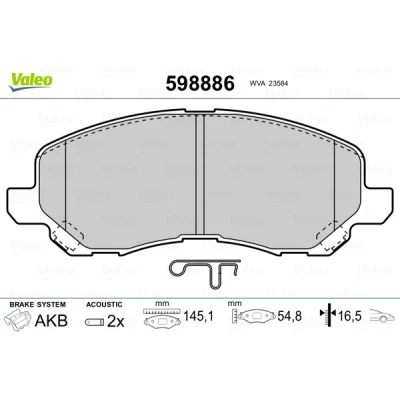 Afbeelding van Valeo Remblokset 598886
