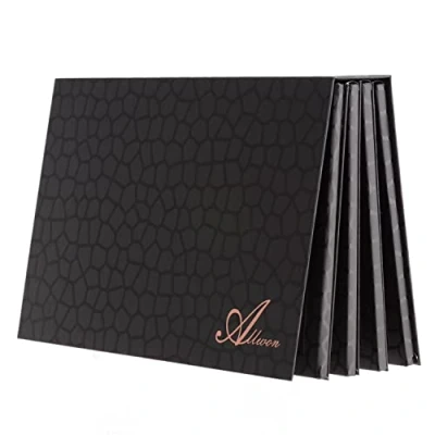 Afbeelding van Allwon 4 laags boekvormig magnetisch palet grote lege make up opbergdoos voor oogschaduw lippenstift blush poeder (zwart)