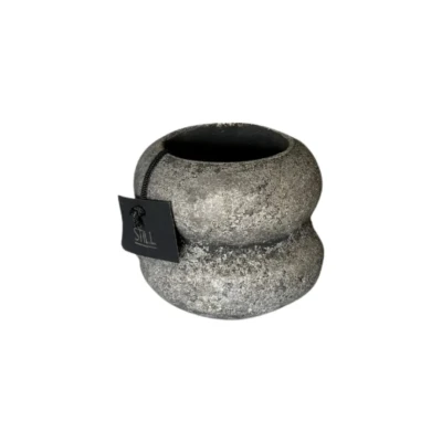 Afbeelding van STILL Waxinelichthouder Theelichthouder Maxi waxinelicht Aardewerk Dubbel Rond Earth Grijs 8x10 cm
