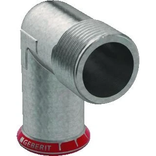 Afbeelding van Geberit Mapress C staal overgangsknie 90 verzinkt bu.dr. 22mmxR3/4
