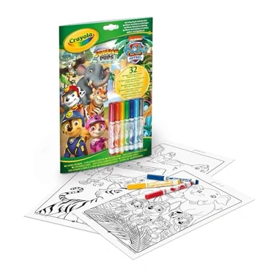 Afbeelding van CRAYOLA Paw Patrol Activity &amp; Colouring Album, 32 Kleurplaten en 7 Wasbare Stiften, 04 6918G