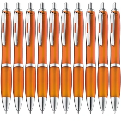 Afbeelding van ZENSCRIBE® Ergonomische balpen, 20 stuks, premium balpenset, hoogwaardig, antislip pen voor eenvoudig en zacht schrijven, blauwschrijvende oranje