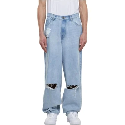 Afbeelding van Urban Classics Heavy Ounce KNEE CUT Relaxed fit jeans, Heren, Maat: 36, New light blue washed