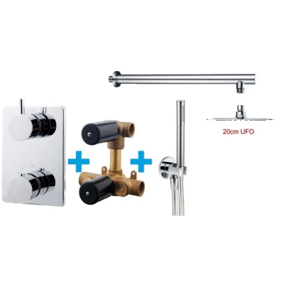 Afbeelding van Wiesbaden one pack inbouwthermostaatset type 115 CHR (20cm ufo)
