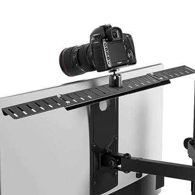 Afbeelding van HumanCentric DSLR monitorhouder monitorplank voor bureaucamera montage, lichte webcam en microfooncameraplank VESA arm monitorarm, klemstatieven vervangen camera bureaubevestiging,