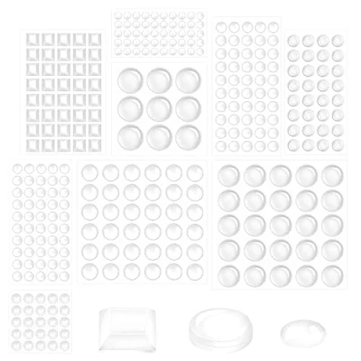 Afbeelding van rubberen buffers, zelfklevend, 317 stuks, transparant, elastische voetjes, deurbuffers, transparante beschermbuffers, aanslagdemper