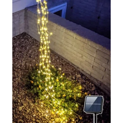 Afbeelding van Joycome Lichtsnoer op zonne energie, voor buiten, 1 m, 100 leds, lichtslinger, 8 modi, waterdichte lichtbundel gieter planten, terras, balkon, tuindecoratie
