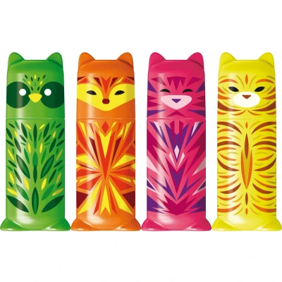 Afbeelding van Maped markeerstift Fluo&#039;Peps Mini friends, etui van 4 stuks
