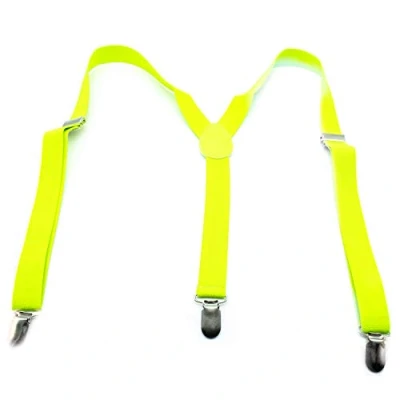 Afbeelding van The Glowhouse Neon bretels voor heren heldere fancy jurk bretels, Geel, One Size