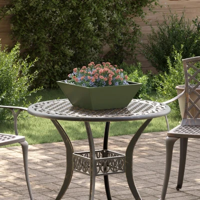 Afbeelding van vidaXL metalen plantenbak Olijfgroen Metaal 40 x 15 cm Rechthoekig