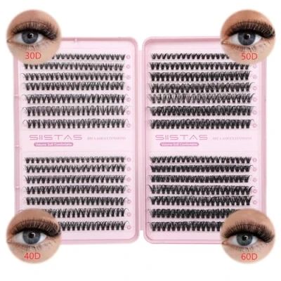 Afbeelding van Cluster Wimpers 640 stuks dikke Individuele Wispy Lash Clusters 8 16mm Russische D Curl Lashes Pluizige Natuurlijke Herbruikbare Wimper Extension