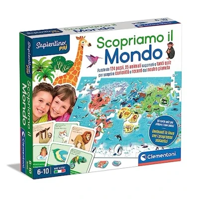 Afbeelding van Clementoni Sapientino Plus: wij ontdekken pedagogische 6 jaar op aardrijkskunde, wereldkaart, planeet aarde, puzzelkinderen, Made in Italy, Italiaanse kleur, 16597
