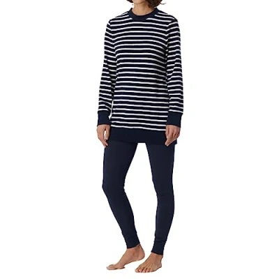 Afbeelding van Schiesser SET Casual Essentials Pyjama, Dames, Maat: 38, Nachtblau