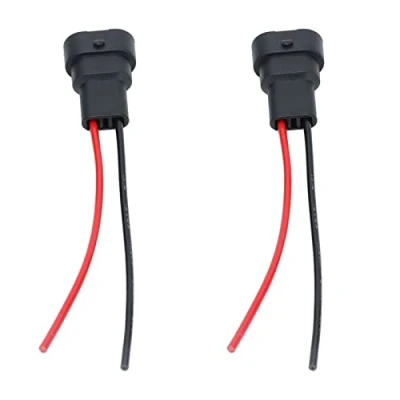 Afbeelding van Mannelijke Adapter Harnas Socket 2 Pack Bulb Lange Kabelboom Stekker Connector Bedrading Abs Behuizing 12v voor Led koplamp Mistlamp 9005 9006 Hb4 lamp Modellen