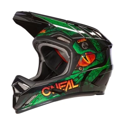 Afbeelding van O&#039;NEAL Mountainbike helm, MTB Downhill, veiligheidsnorm EN1078, ventilatieopeningen voor luchtstroom en koeling, ABS buitenschaal, backflip helm Viper V.23, volwassenen, zwart/groen, M