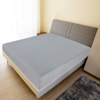 Afbeelding van vidaXL Hoeslaken jersey 180x200 cm katoen grijs