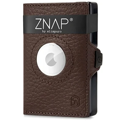 Afbeelding van Znap Slim Wallet Mini Portemonnee Geldbuidel Portefeuille Voor Maximaal 12 Bankpasjes Gemakkelijke Toegang Munt En Papiergeldvak Slank Design Vlak Duurzaam 8 9X1 8X6 3Cm RFID Beschermkaart Aluminium&quot;