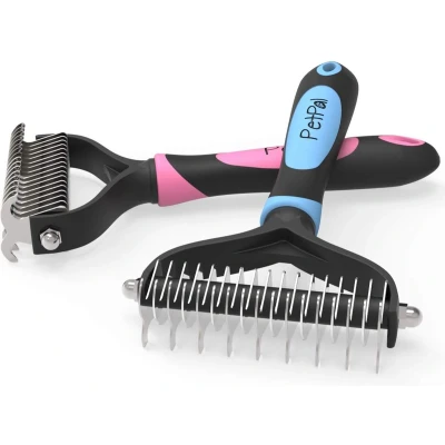 Afbeelding van PetPäl Premium hondenborstel &amp; kattenborstel voor honden katten onderwol borstel, onderbontborstel lang haar verwijdert zacht dode ondervacht vervilten vachtverzorging, verwisseling, grooming …