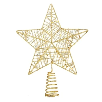 Afbeelding van Boompiek kerstboompiek en dennenboom opknoping ideale punt voor de kerstboom met (goud, 1x)