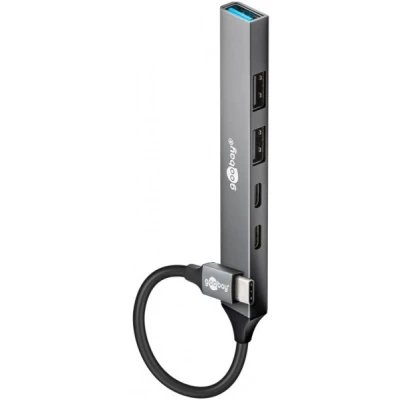 Afbeelding van Goobay Slim 5 Port USB Hub, C? to US