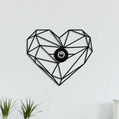 Afbeelding van Origami wandlamp hart Apertura 47 x 12 40 cm MDF Metaal Zwart Menzzo