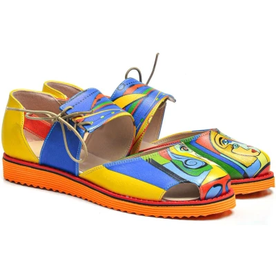 Afbeelding van GOBY Art Sandalen Schoenen Hoge kwaliteit Handmade Meisjesprint Maat 39