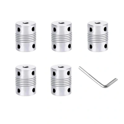 Afbeelding van QitinDasen 5 Stuks 3D Printer Aluminium Flexibele Koppeling mm tot 8 mm, Stappenmotor Askoppeling met 2 Inbussleutel