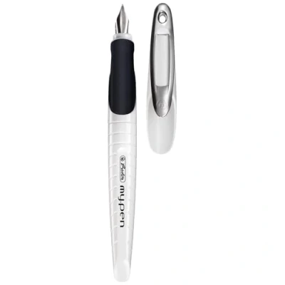 Afbeelding van Herlitz 10999738, schoolvulpen (incl. patroon) voor rechtshandigen, wit/zwart